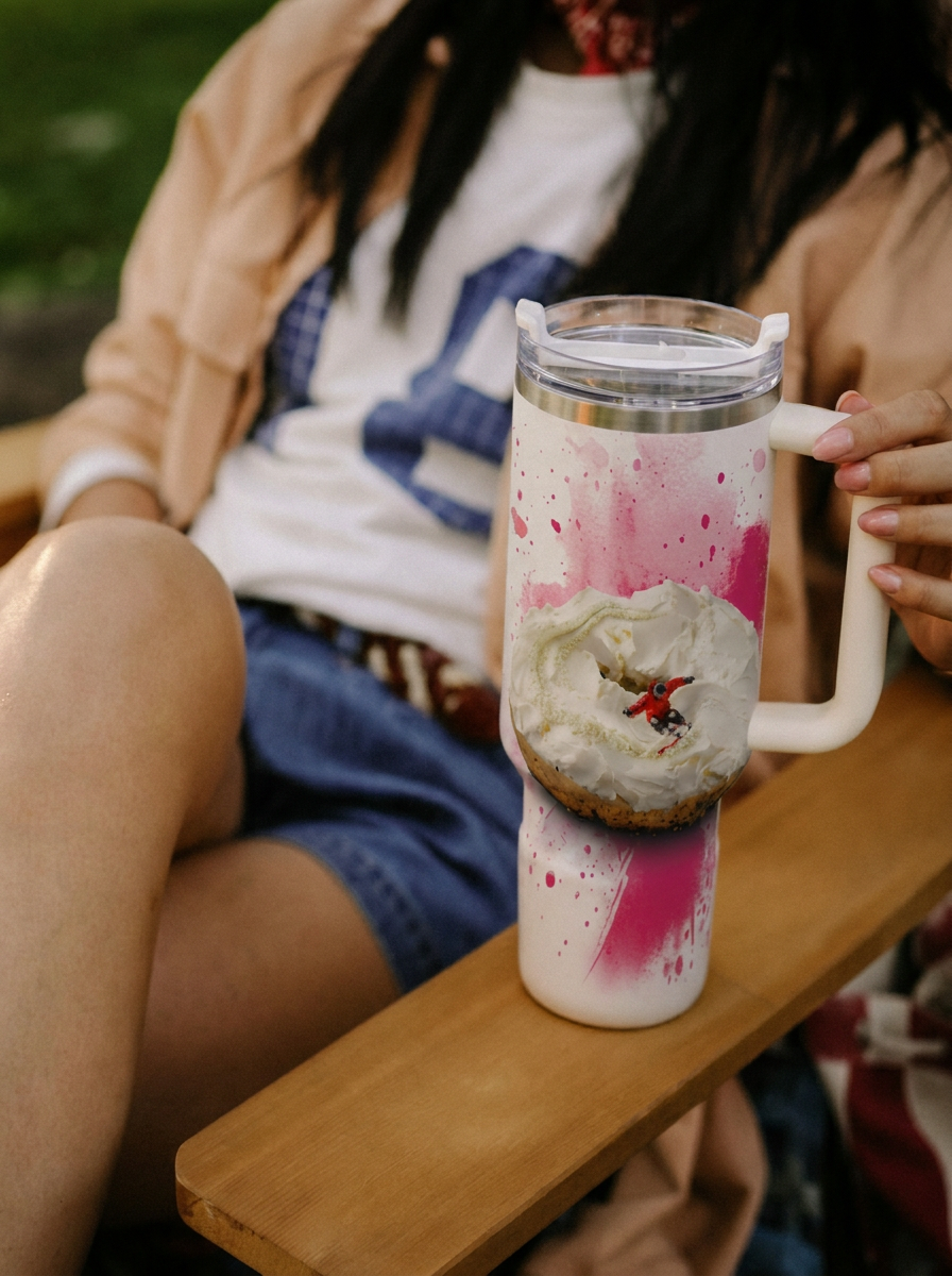 Snowboarder Bagel Travel Travel Mug